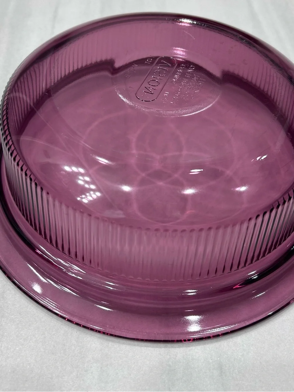 CorningWare Visions Cranberry Casserole Dish Distinct Ribbed Texture 1 Quart